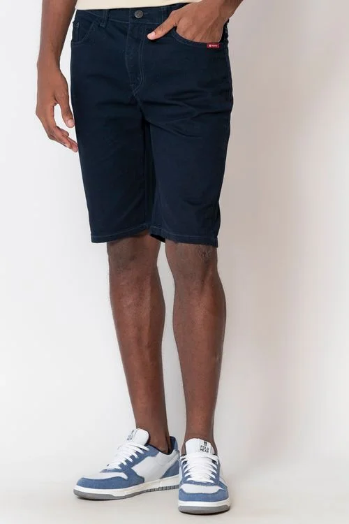 Bermuda Sarja Básica Masculina Polo Wear Azul Escuro