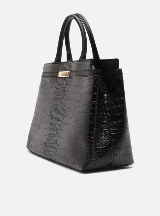 Bolsa Tote Preta Waves Grande