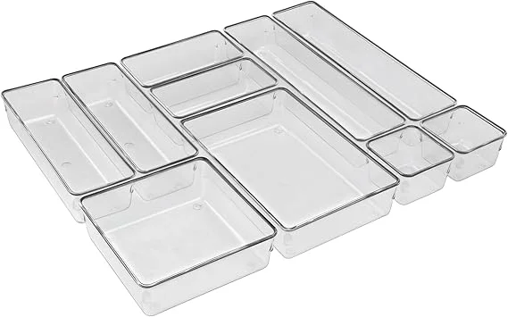 Acrimet Organizador Modular de Gavetas Transparente, Kit com 10 Potes