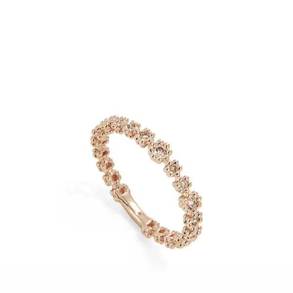 Anel de ouro rosé 18K com diamantes cognac - Uma fileira - MyCollection HStern