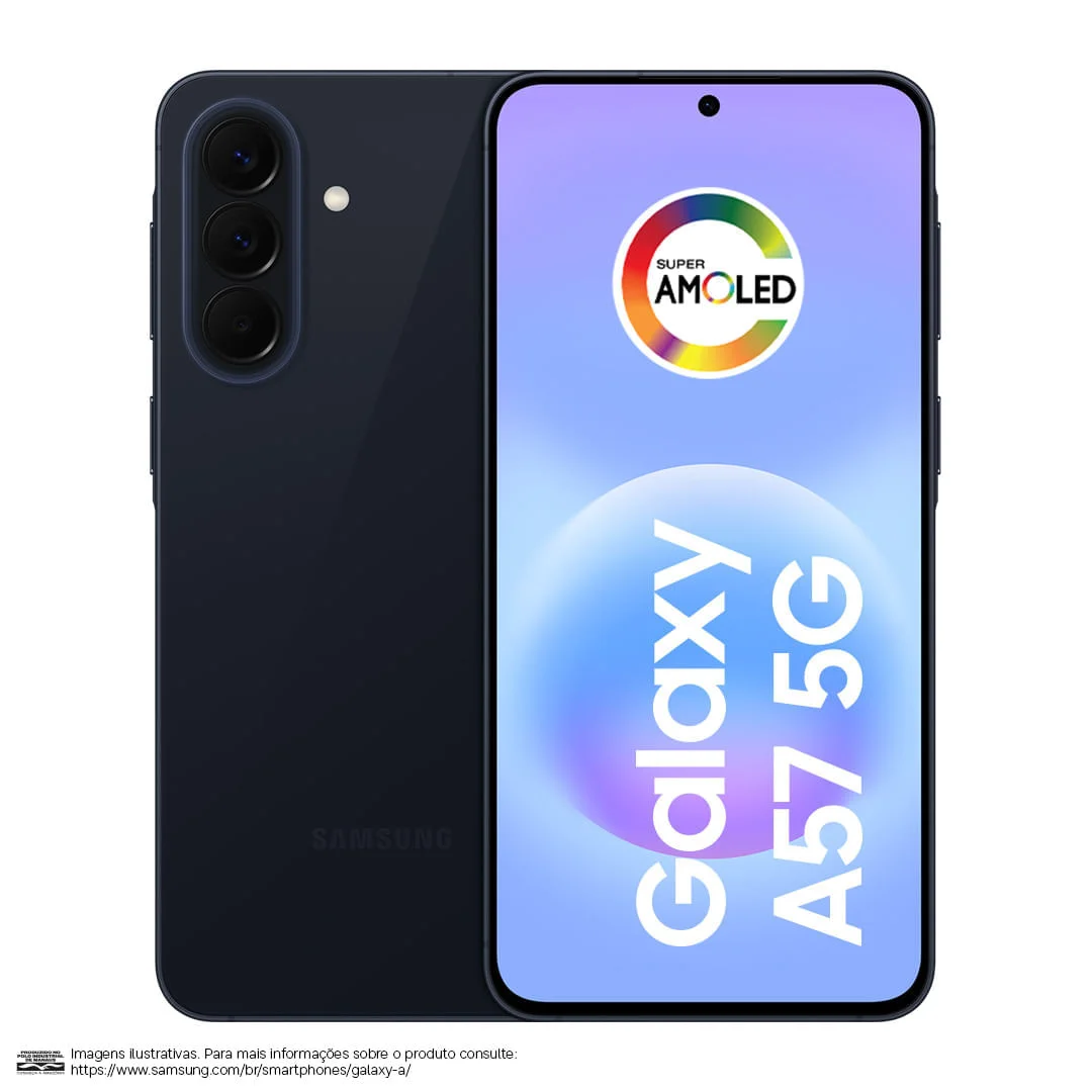 Samsung Galaxy A57 5G 128GB 8GB RAM Azul Escuro Tela 6.7" Super AMOLED Câmera 50MP Bateria 5000mAh
