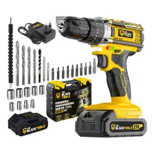 Parafusadeira E Furadeira Impacto The Black Tools Tb-21pw 3/8 Cor Amarelo Frequência 50/60 Hz