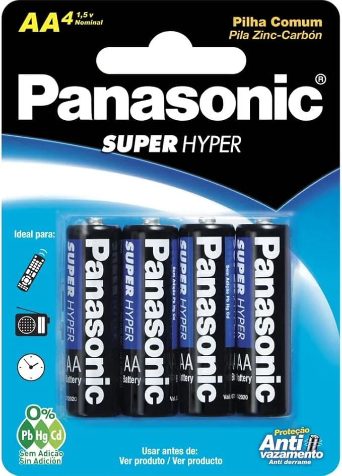Pilha Panasonic Comum AA c/04 unidades