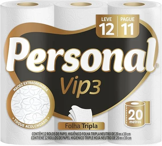 Personal Papel Higiênico Vip Folha Tripla, 32 Rolos De 20M