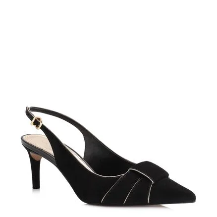 Scarpin Couro Nobuck Preto