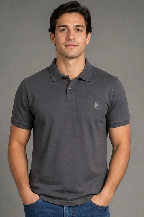 Polo Piquet Com Botão Lisa Polo Wear Branco