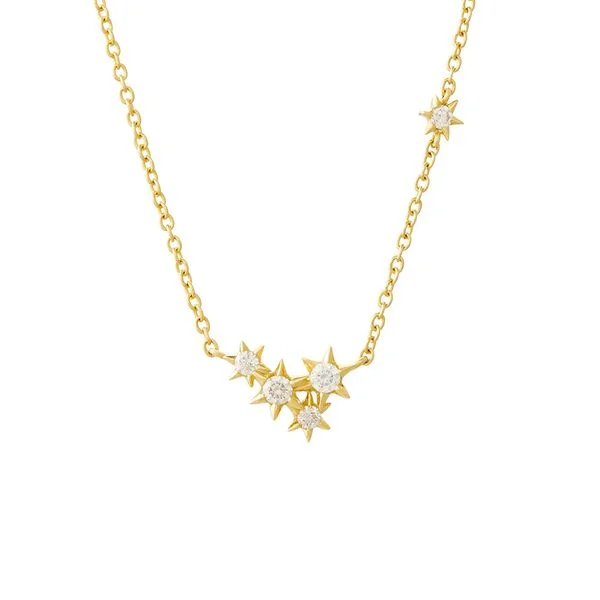 Brincos de ouro amarelo 18K com diamantes - Estrelas - MyCollection HStern