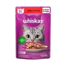 Ração Úmida Whiskas Gatos Adultos Carne 85g