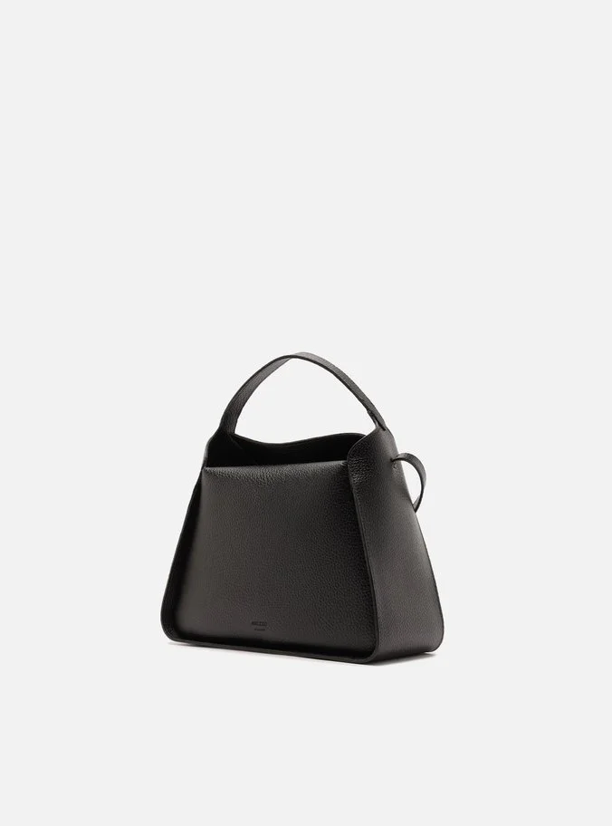 Bolsa Tote Preta Pequena Granulada
