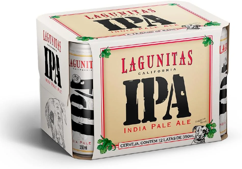Pack Cerveja Lagunitas IPA Lata 350ML Com 12 Unidades