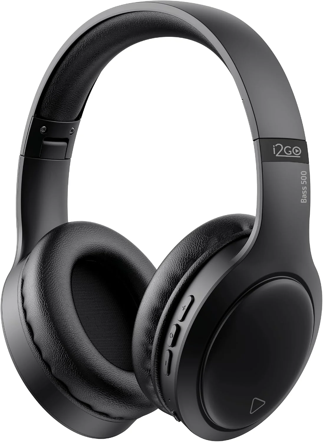 I2GO, Headphone Bass 500, Bluetooth, Microfone Integrado, Controle Multimídia, Até 30h de bateria, Entrada cabo auxiliar P2 (incluso), Dobrável, Preto, i2GO PRO