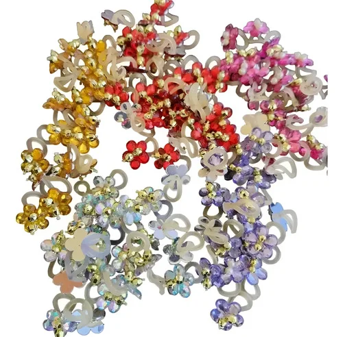 100 Laços Pet Para Penteado Com Elástico Florzinha Chatons