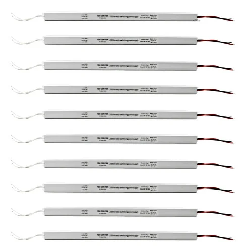 10x Fonte Slim Driver 12v 10a 120w Para Perfil Fita De Led