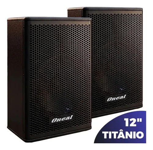 2 Caixa Som 480w ONEAL 12 Polegadas Driver Titanio Ativa Amplificada Passiva Profissional Acustica Par Audio Eventos Salao Igreja
