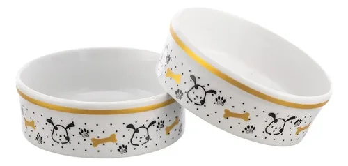 2 Comedouro Cachorro Bebedouro Caes Porcelana Alimentador