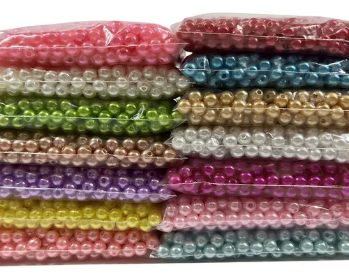 3000 Pcs Miçanga Pérolas Abs Com Colorido 6mm 14pct*25g Diâmetro 6 Mm