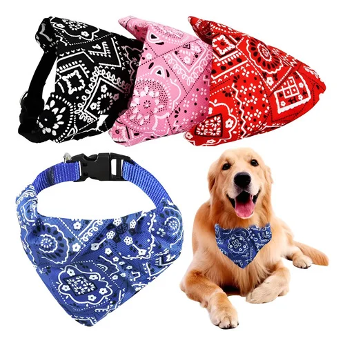 4pcs Colares Para Cães Gatos Lenço Bandana Tamanhos Diversos