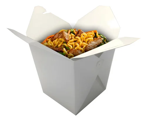 50 Embalagens Box Delivery P/ Comida - Branca - 500ml/850ml
