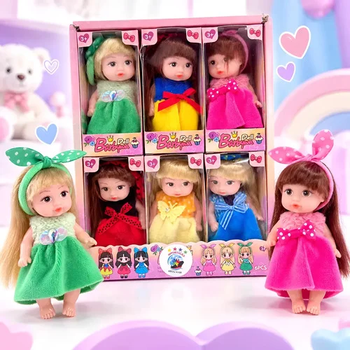 6x Bonecas Mini Reborn Brinquedo Presente Menina Princesa