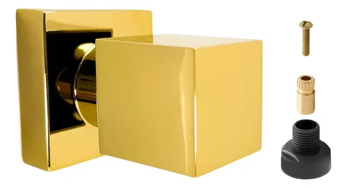 Acabamento P/registro Quadrado Padrão Docol Dourado Brilho Dourado Brilhante