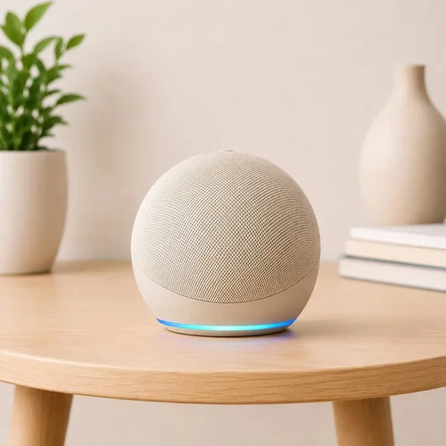 Alaxe Caixa De Som Inteligente Comando Voz Portátil Bluetoot Bege