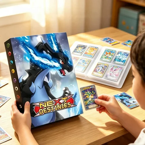 Álbum Pokémon Tcg Kyurem 240 Cartas Pasta Porta Cards Azul