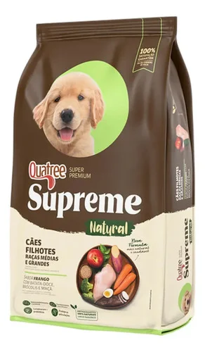Alimento Quatree Super Premium Supreme Para Cão Filhote De Raça Média E Grande Sabor Frango E Batata Doce Em Saco De 10.1kg