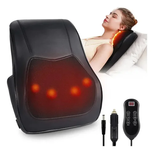 Almofada Massageadora Shiatsu Homedics Massageador De Ombros Lombar Com 3 Níveis Aquecimento 3 Níveis Intensidade Preto