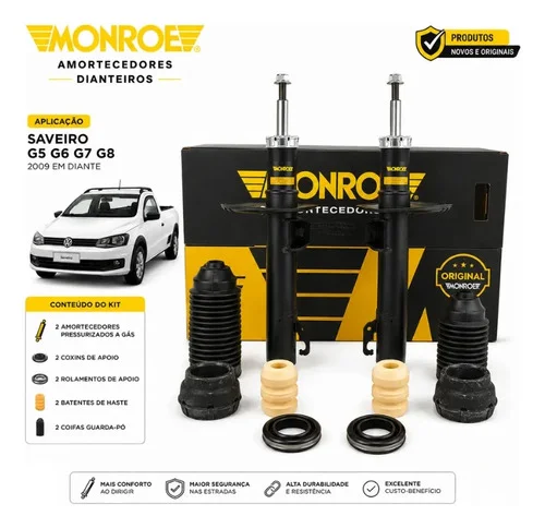 Amortecedor Dianteiro Saveiro G5 G6 G7 G8 Monroe + Kit Axios