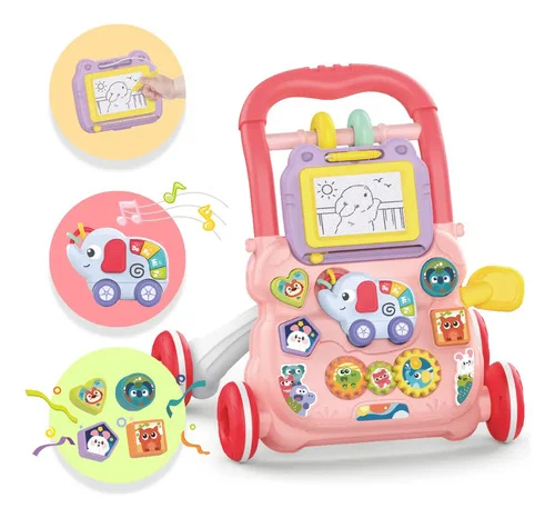 Andador Empurrador Infantil Musical Educativo Rosa Yuupi YPHE0811