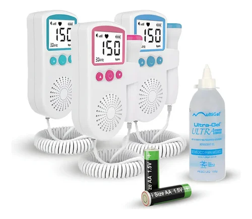 Aparelho Portátil Ouvir Coração Batimento Bebe + Gel + Pilha