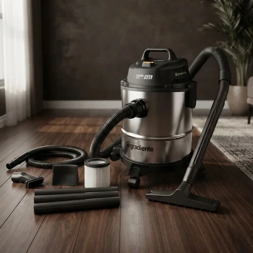 Aspirador De Pó E Água Inox 12l Gradiente Prata/preto 220v