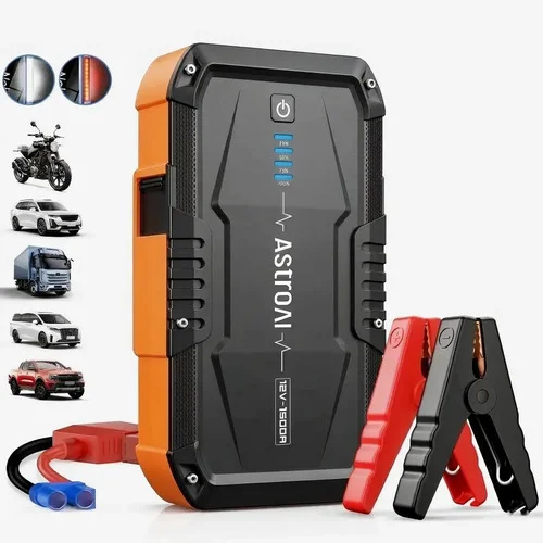 Auxiliar De Partida Bateria Emergência Veicular Carro Moto Portátil Astroai S8 1500a