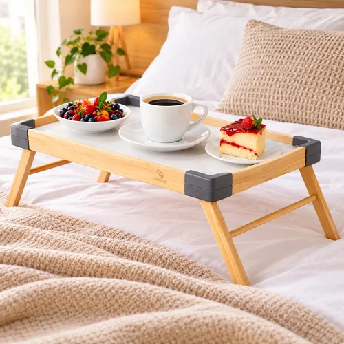 Bandeja Café Manhã Cama Mesa Portátil Small Retratil Jantar Madeira