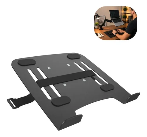 Bandeja Para Suporte De Pistão a Gás Notebook Acoplável 10" a 17" Aço Carbono Preto VESA 75x75 Giant