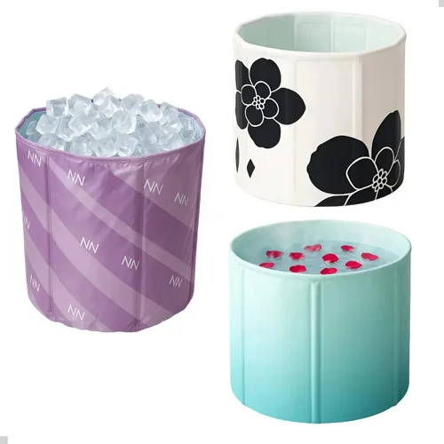 Banheira Dobrável Spa Banheira Ofurô Profissional De Gelo Cor Rosa Lisa