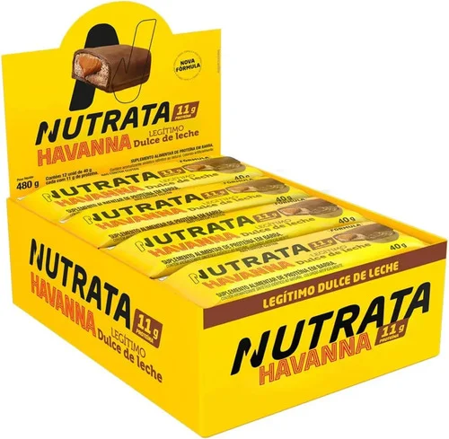 Barra Whey Grego 40g Display com 12 unidades Dulce de Leche Havanna Nutrata