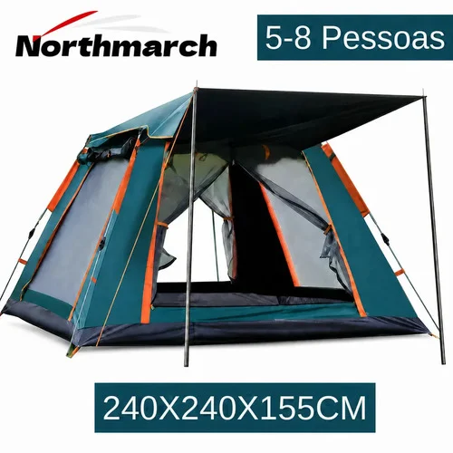 Barraca de Acampamento Northmarch Instantânea para 8 Pessoas Verde com Proteção UPF50+
