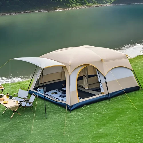 Barraca De Camping Acampamento 8-12 Pessoas Grande Família Bege