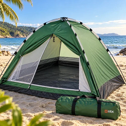 Barraca Grande De Camping Impermeável 3 Pessoas Acampamento Verde Nautika