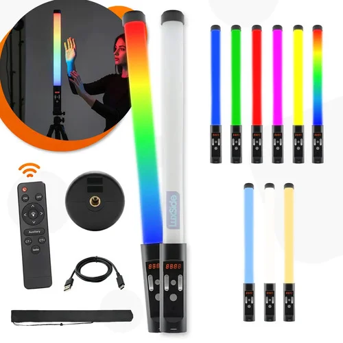 Bastão Led Rgb Colorido Profissional Recarregável Portatil Ring Light Iluminação Maquiagem Gravações Vídeo Foto Luxside P400