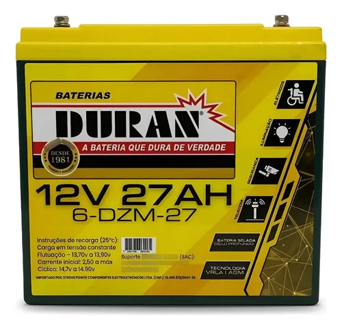 Bateria Selada Cadeira De Rodas Da Ortobras 12v 27ah Bike