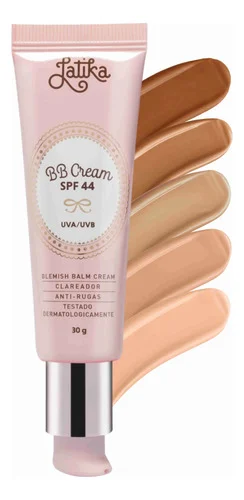 Bb Cream Latika Fps 44 Base Maquiagem Clareador Facial Pele Bege Claro