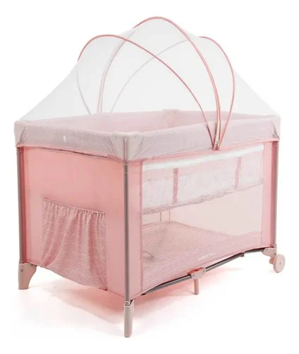 Berço Cosco Kids, Nanny, 0 a 18kg, Rosa Rajado