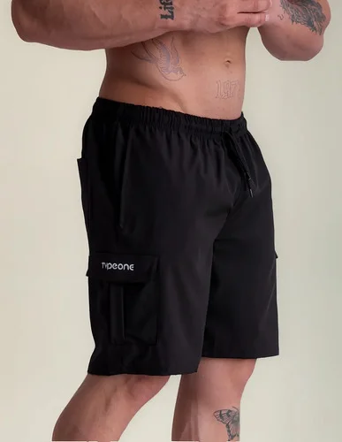 Bermuda Masculina Cargo Confortável Leve Bolsos Tactel