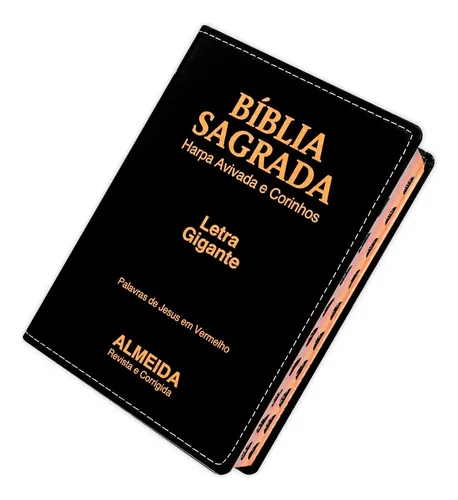Bíblia Sagrada - Masculina Luxo Preta | ARC - João Ferreira de Almeida - Harpa e Índice