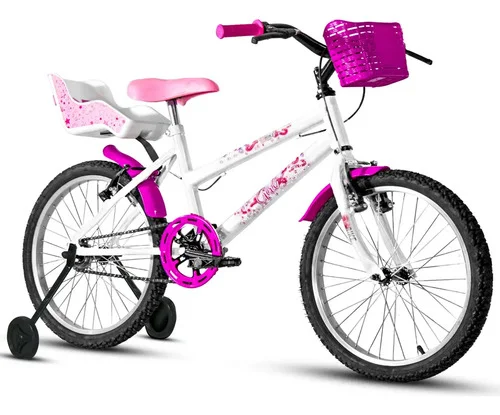 Bicicleta 20 De 6 A 13 Anos Roda Apoio + Cadeirinha Boneca