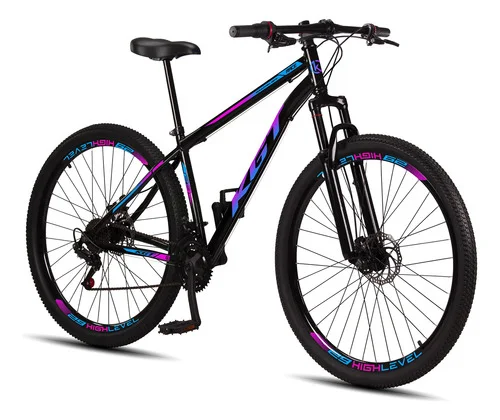 Bicicleta Aro 29 Aço Carbono Freios A Disco Suspensão 21 Vel Preto - Azul - Rosa 17