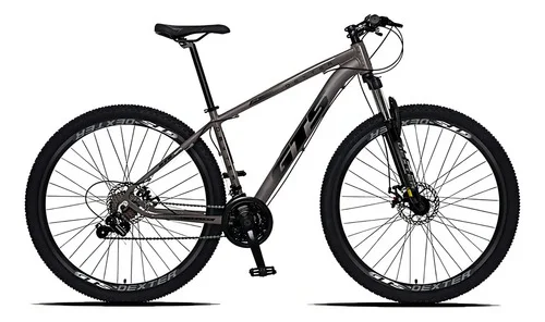 Bicicleta aro 29 Gts Dexter 24 velocidades freio a disco cor grafite com preto tamanho do quadro 17