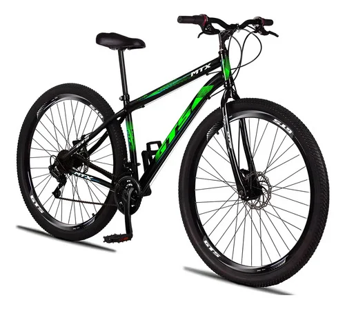 Bicicleta Aro 29 Gts Mtx Aço Carbono 21 Marchas Freio Disco Verde